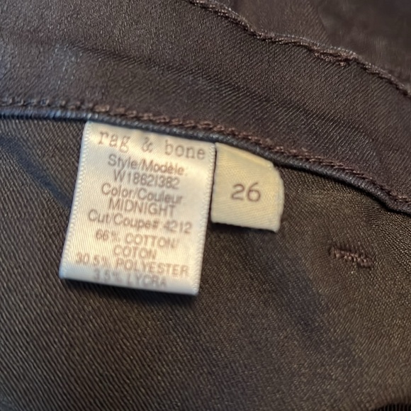 Rag & Bone Size 26 Pre-Owned Black Skinny Stretch Jeans Leg Zipper (0360) - Picture 10 of 11